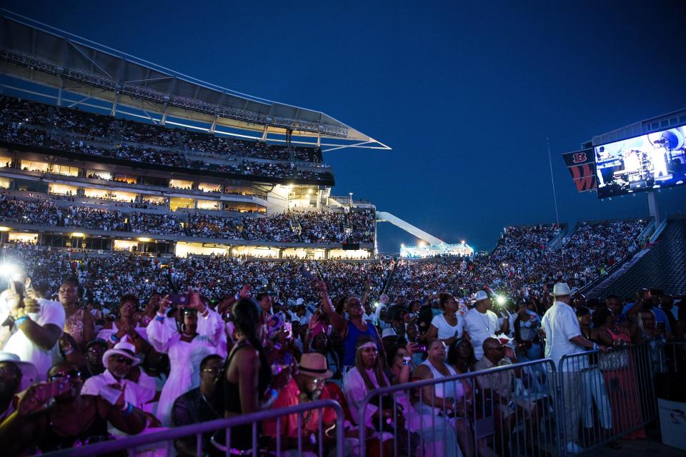 A crowd estimated at 37,500 attended the Cincinnati Music Festival at Paul Brown Stadium in 2019.