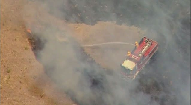 Firefighters tackle a large blaze at Little River. Photo: 7News