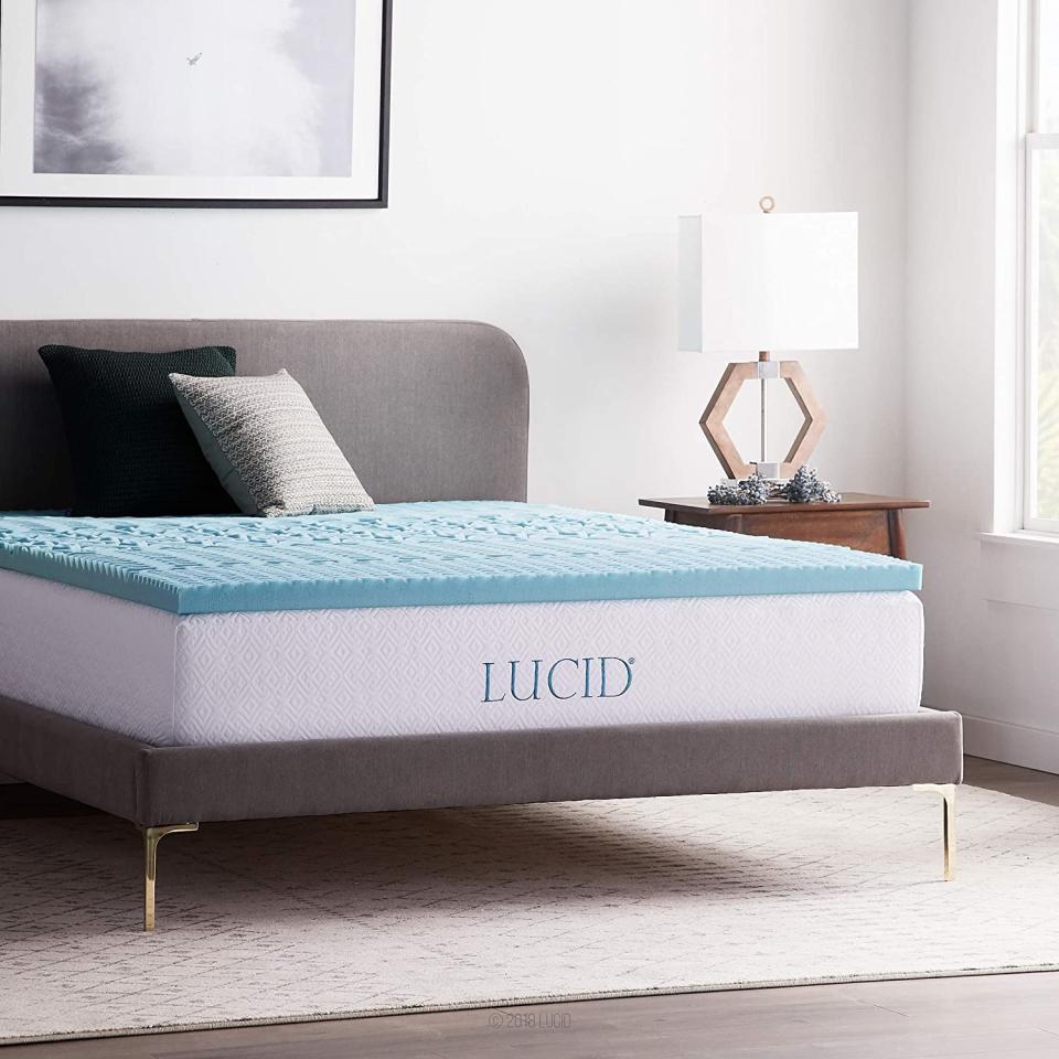 Lucid Sobrecolchón de Memory Foam con Gel de 5 Zonas - Ayuda a Prolongar La Vida de tu Colchón - Profundidad de 5cm - Matrimonial/Amazon.com.mx