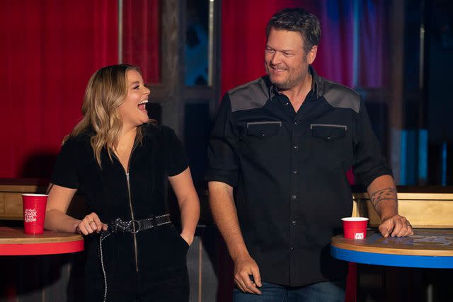 <p>Jake Giles Netter/USA Network</p> Lauren Alaina and Blake Shelton on 'Barmageddon'