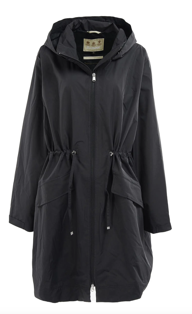 Barbour Henrietta Raincoat in black (Photo via Nordstrom)