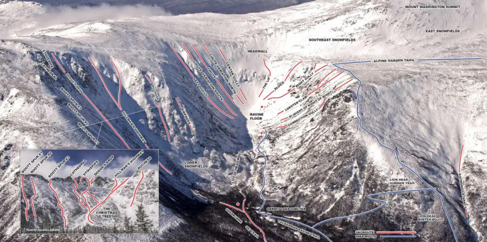 Tuckerman Ravine has more than a dozen ski routes<p>Courtesy US Forest Service</p>