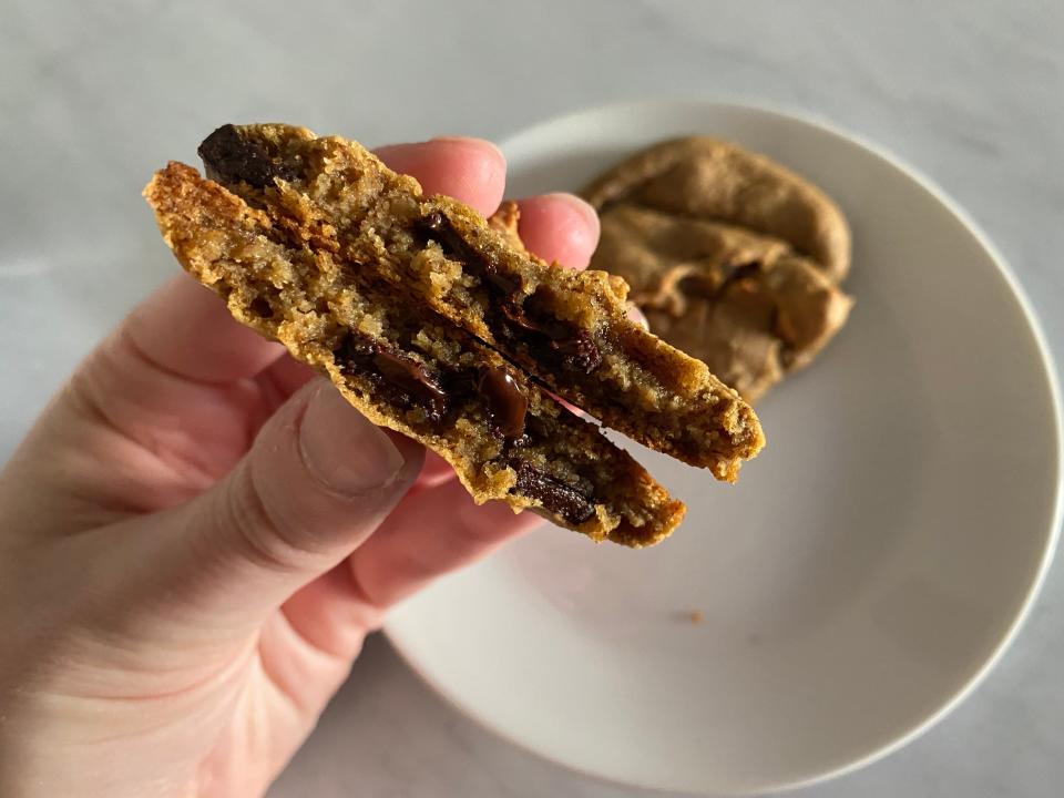 inside of a chickpea cookie