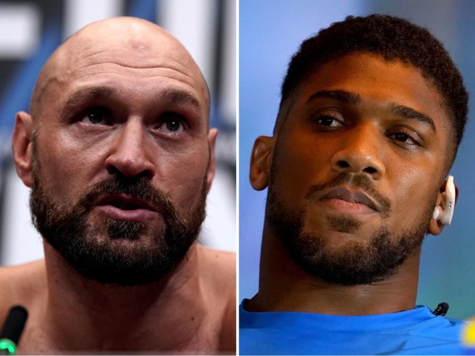 Tyson Fury (left) and Anthony Joshua could square off before the end of 2022 (PA)