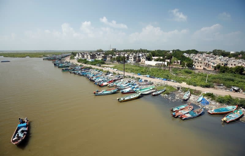A view of the coastline in Nagapattinam district in the southern state of Tamil Nadu, India