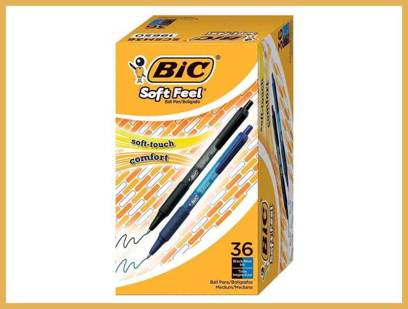 Save 30 percent—BIC Soft Feel Retractable Ballpoint Pen (36-count). (Photo: Amazon)