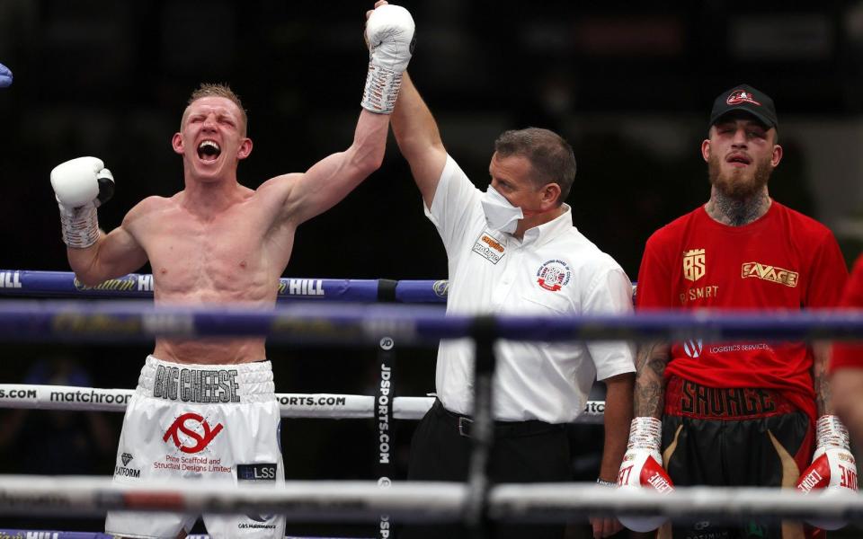 Ted Cheeseman celebrates his victory. - MATCHROOM BOXING