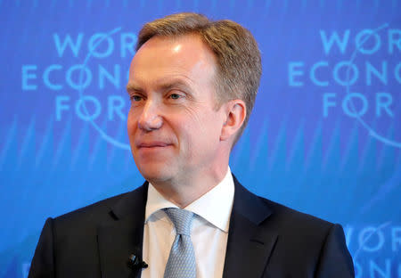 World Economic Forum (WEF) President Borge Brende attends a news conference ahead of the Davos annual meeting in Cologny near Geneva, Switzerland January 15, 2019. Picture taken January 15, 2019. REUTERS/Denis Balibouse