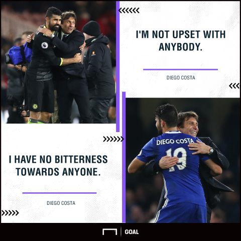 Diego Costa Antonio Conte Chelsea no bitterness