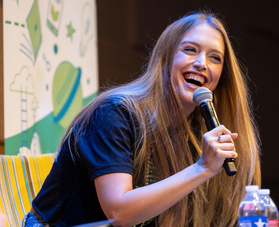 Intersex activist Alicia Roth Weigel launches her memoir "Inverse Cowgirl" with moderator Jonathan Van Ness on Monday at Austin's Central Public Library. Van Ness wrote the foreword for Roth Weigel's book, which describes her life, including her activist work and living as an intersex person.