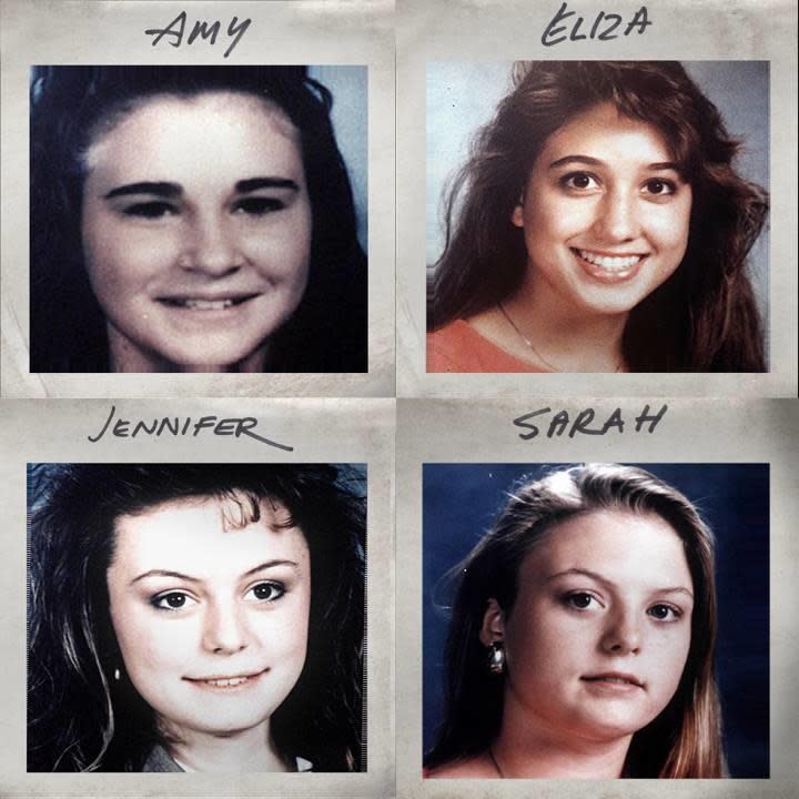 Inside the yogurt shop were the charred bodies of four teenage girls ranging from 13 to 17 years old. The victims clockwise from top left, Amy Ayers, Eliza Thomas, Sarah Harbison and Jennifer Harbison. / Credit: AP Images