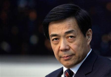 China's former Chongqing Municipality Communist Party Secretary Bo Xilai looks on during a meeting at the annual session of China's parliament, the National People's Congress, at the Great Hall of the People in Beijing, March 6, 2010. REUTERS/Jason Lee