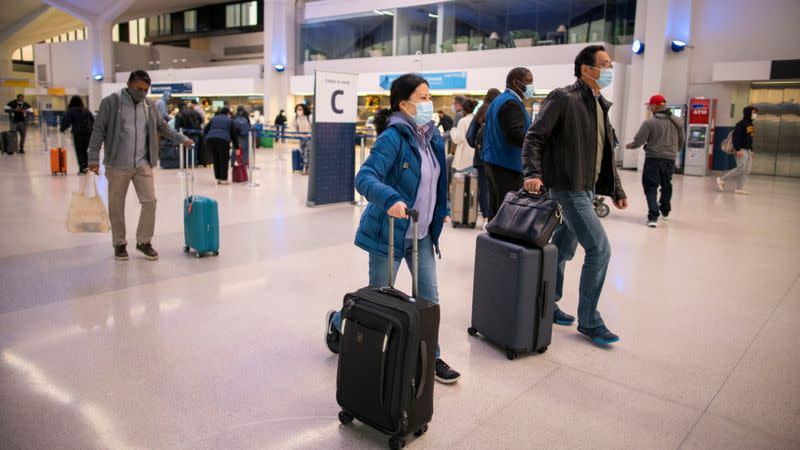 Passengers travelling at Newark Liberty International Airport in Newark