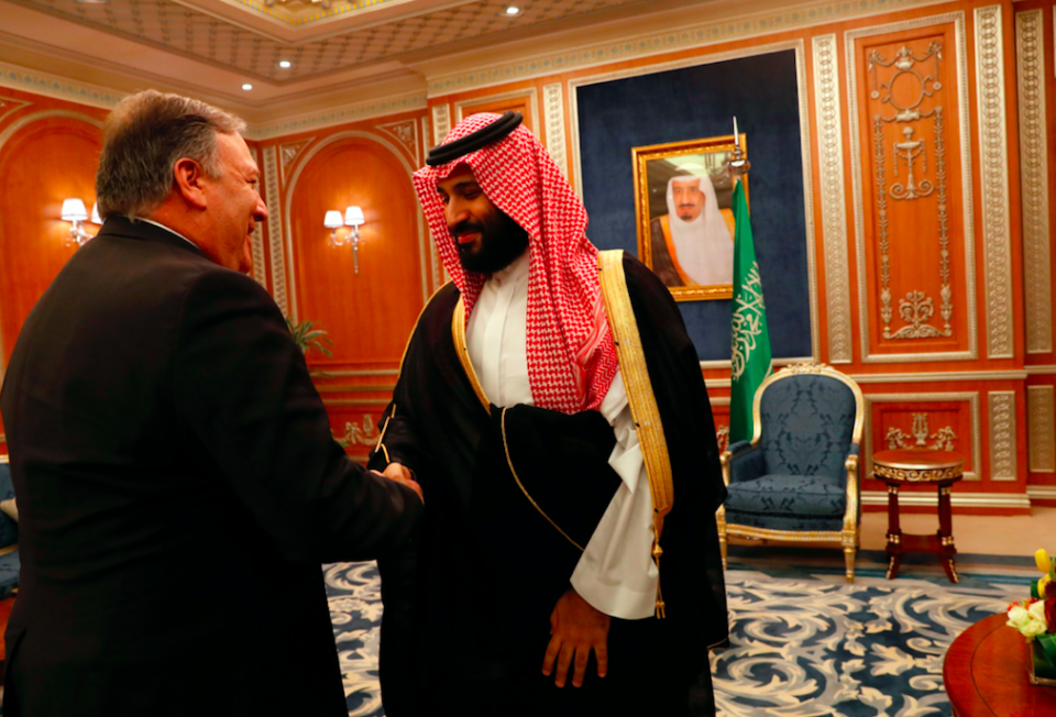 <em>US secretary of state Mike Pompeo travelled to Saudi Arabia to talk to King Salman and Crown Prince Mohammed bin Salman about the fate of the journalist (Getty)</em>