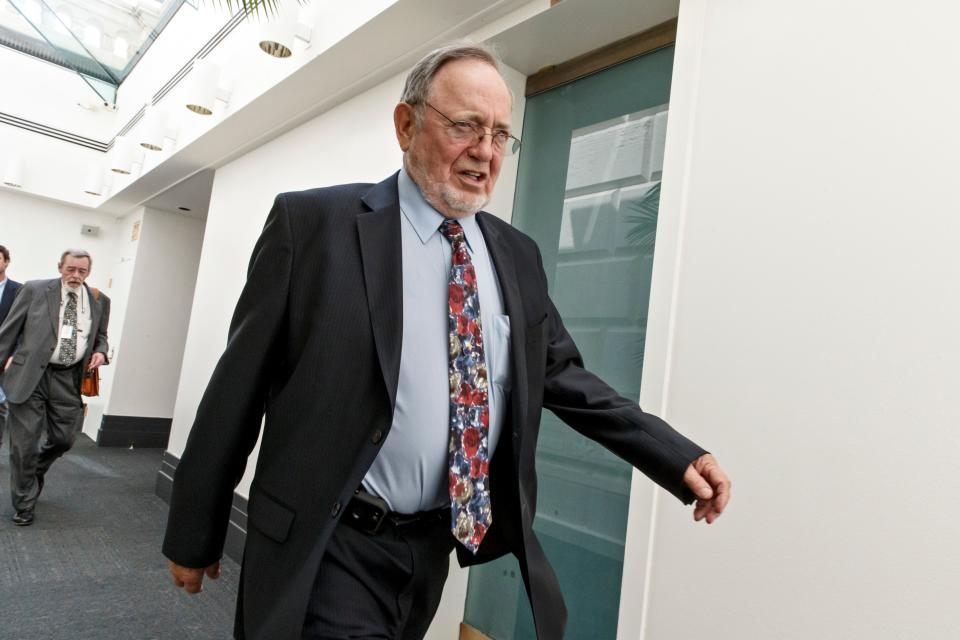 Rep. Don Young, R-Alaska, leaves a closed-door Republican strategy session dealing with the the immigration crisis on the U.S.-Mexico border at the Capitol in Washington, Thursday, July 31, 2014.