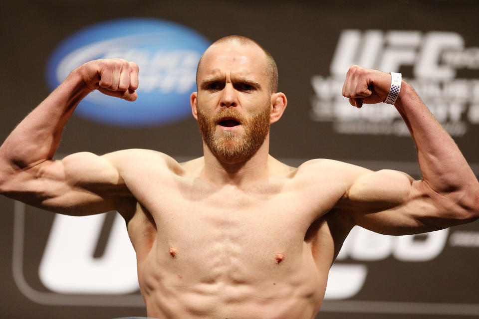 T.J. Grant weighs in for UFC 160. (Photo by Josh Hedges/Zuffa LLC/Zuffa LLC via Getty Images)