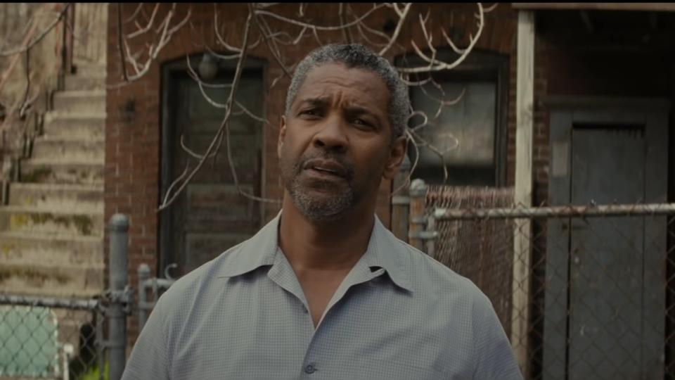 Screenshot of Denzel Washington as Troy Maxson in Fences