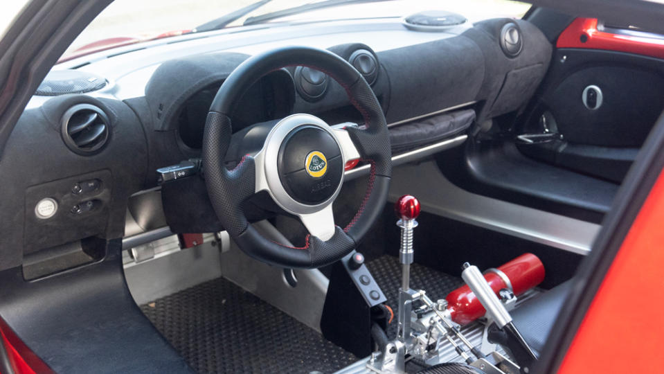 The interior of the InoKinetic 111RS, an aftermarket Lotus Elise.