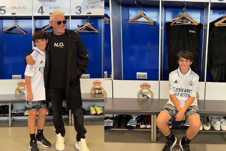 Dylan y Alejandro Sanz recorrieron el club Real Madrid (Foto Instagram @alejandrosanz)