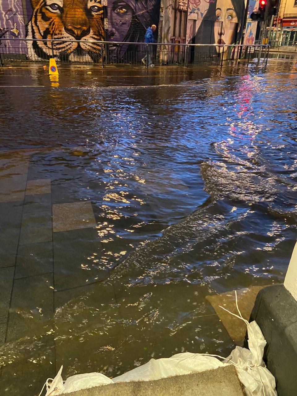 The flooding in Downpatrick on Wednesday night 