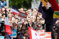 Jean-Luc Melenchon of the French far left Parti de Gauche and candidate for the 2017 French presidential election, attends a political rally in Toulouse, Southwestern France, April 16, 2017. REUTERS/Regis Duvignau