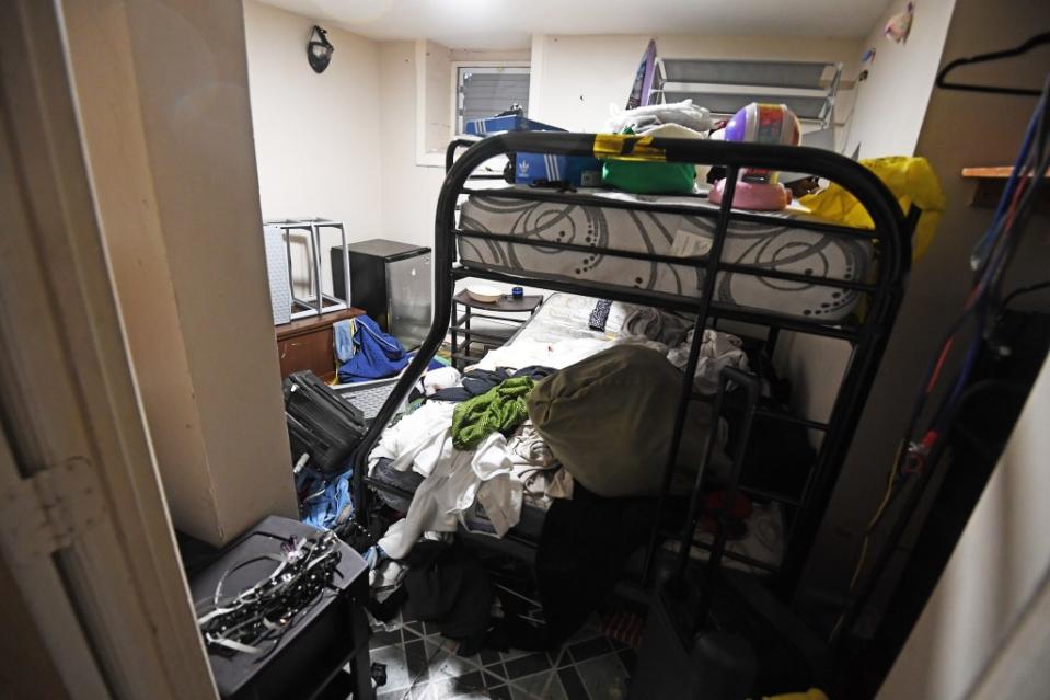 The basement bedroom where the migrants were staying. Matthew McDermott