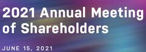 Nasdaq, Inc. has scheduled its 2021 Annual Meeting of Shareholders for June 15, 2021 at 9:00 AM ET.