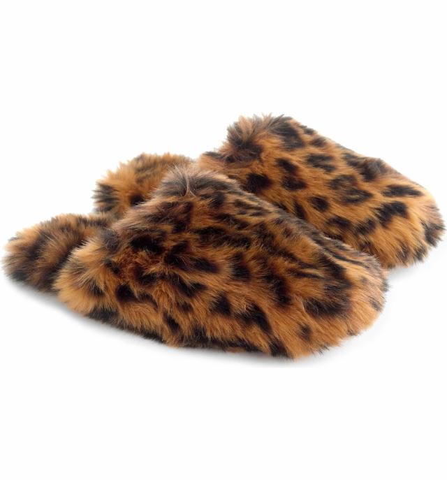 Lv Print Fluffy Slippers