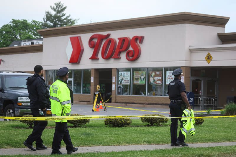 FILE PHOTO: Scene of a shooting at a Tops supermarket in Buffalo, New York