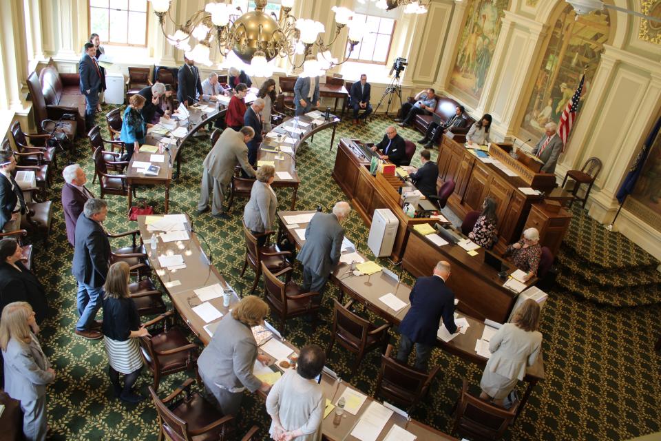 The New Hampshire Senate meets for a session on May 15.