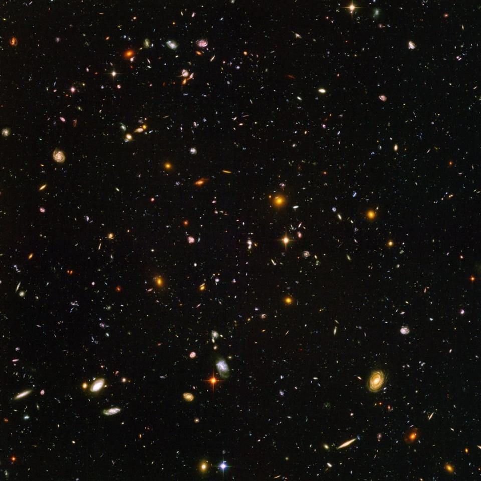A picture of thousands of galaxies.