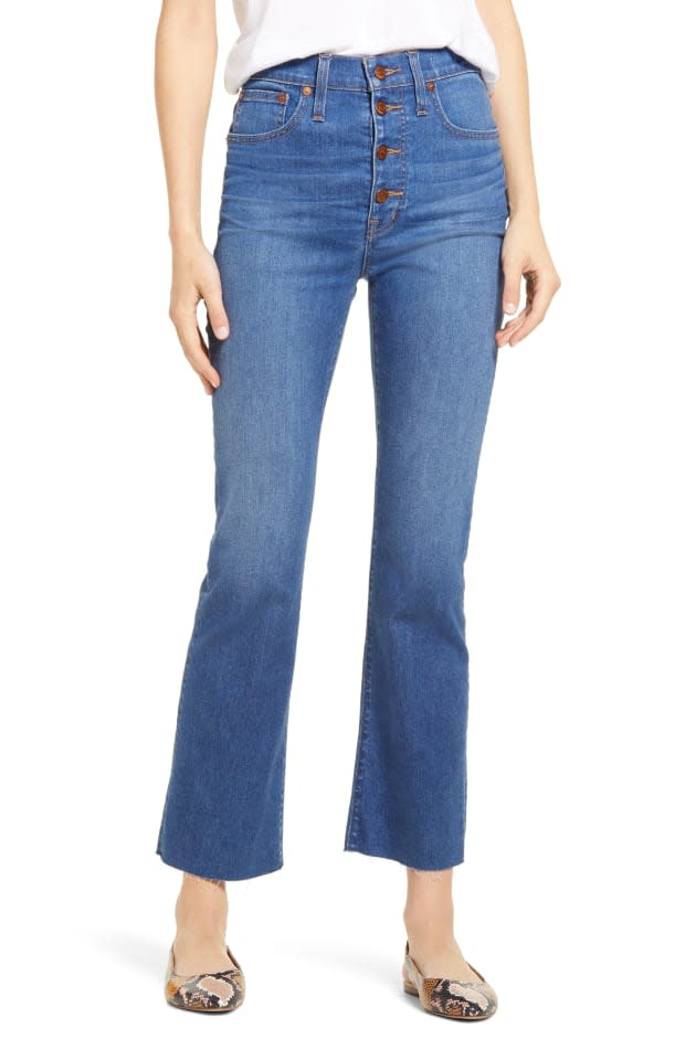 <p>Madewell Cali High Waist Demi Boot Jeans, $84.90 (from $128), <a href="https://rstyle.me/+RGuCpwDX1kfLA6P42EZqaw" rel="nofollow noopener" target="_blank" data-ylk="slk:available here;elm:context_link;itc:0;sec:content-canvas" class="link ">available here</a>. </p>