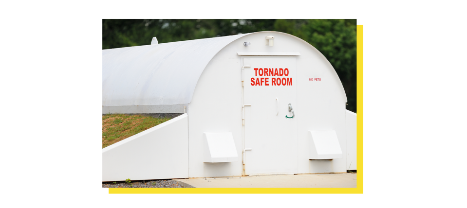 The proper safety room can be designed to have flood elevation, wind resistance, and protection from large debris.