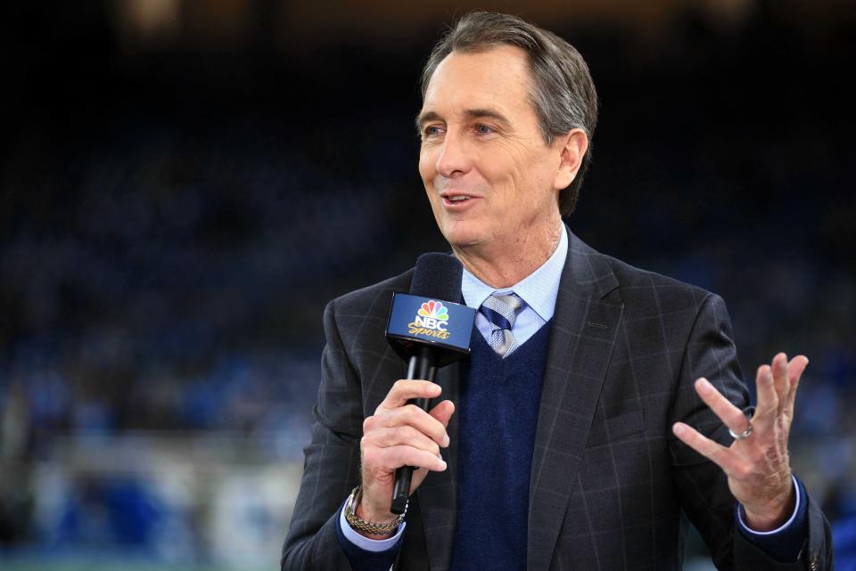 January 1, 2017; Detroit, MI, USA; NBC Sports reporter Cris Collinsworth before the game between the Detroit Lions and the Green Bay Packers at Ford Field. Mandatory Photo Credit: Tim Fuller-USA TODAY Sports