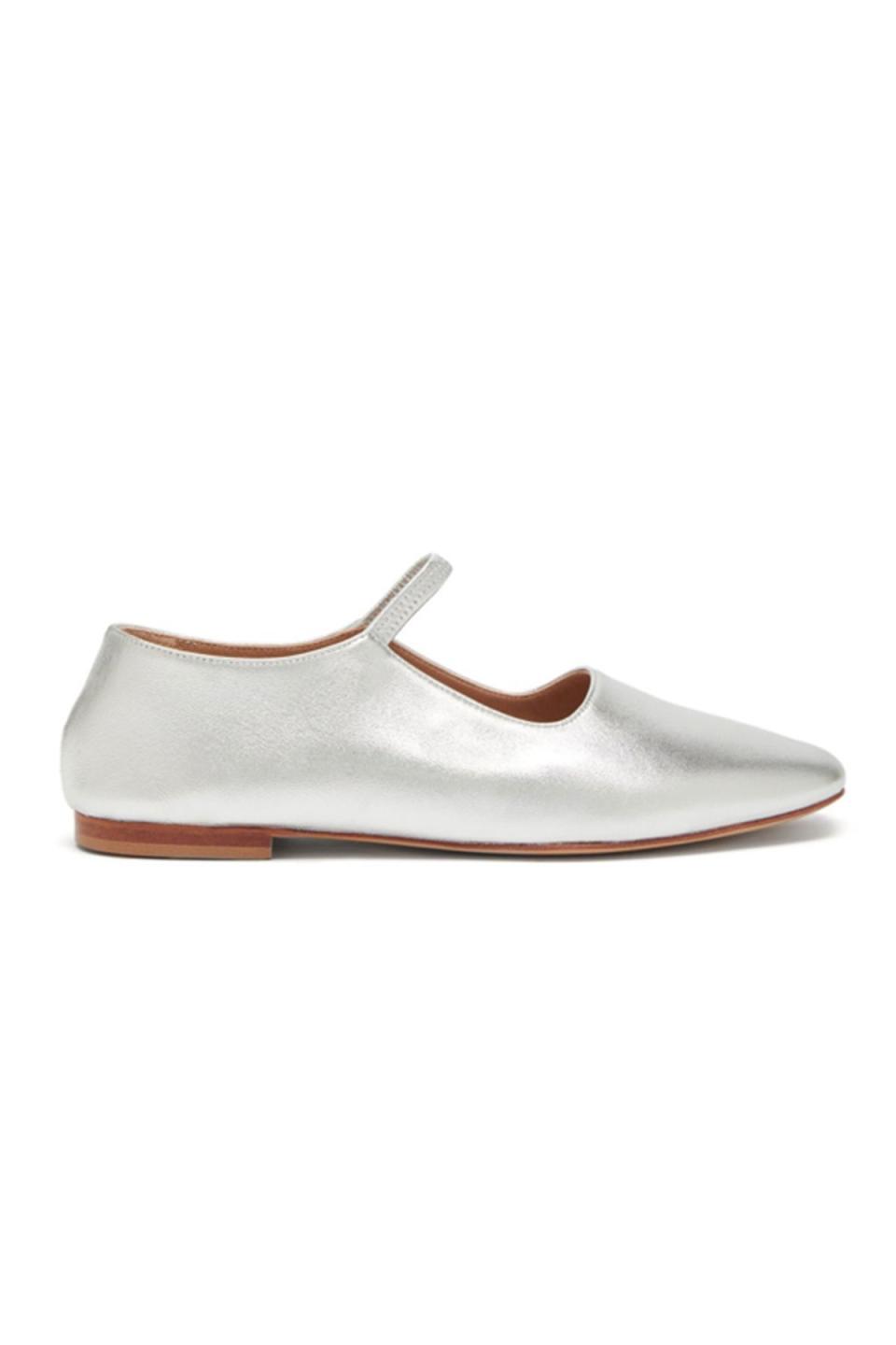 3) Metallic Leather Mary Jane Flats