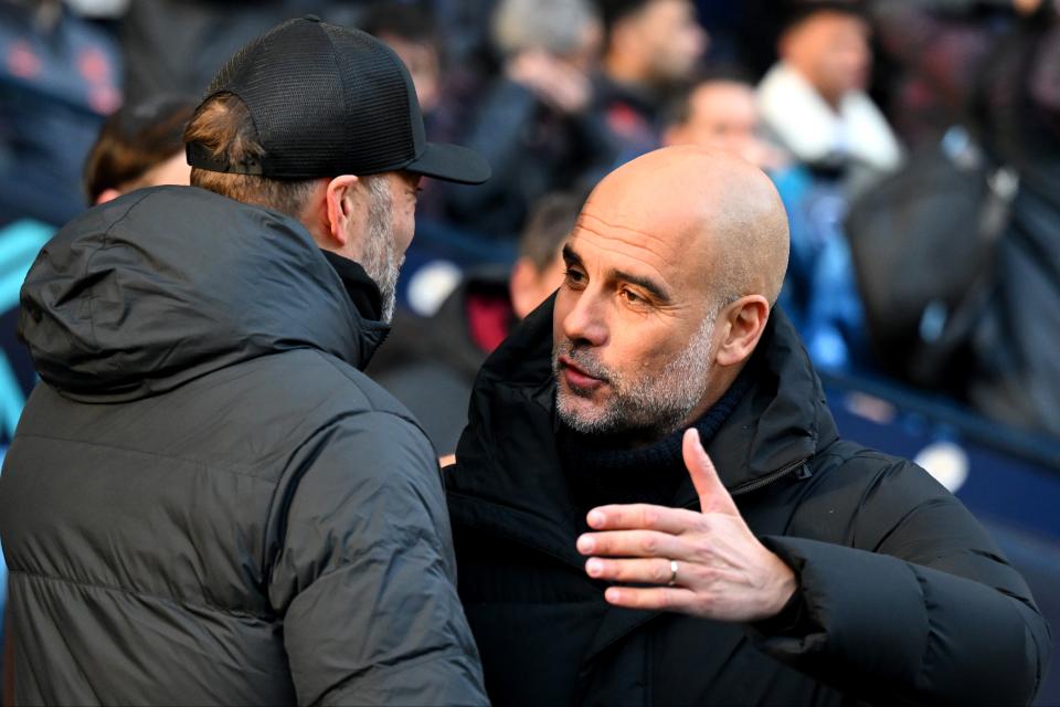 An embrace between the two managers before kick off (Getty Images)