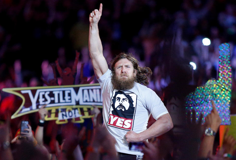 Daniel Bryan enters the ring during Wrestlemania XXX at the Mercedes-Benz Super Dome in New Orleans on Sunday, April 6, 2014. (Jonathan Bachman/AP Images for WWE)