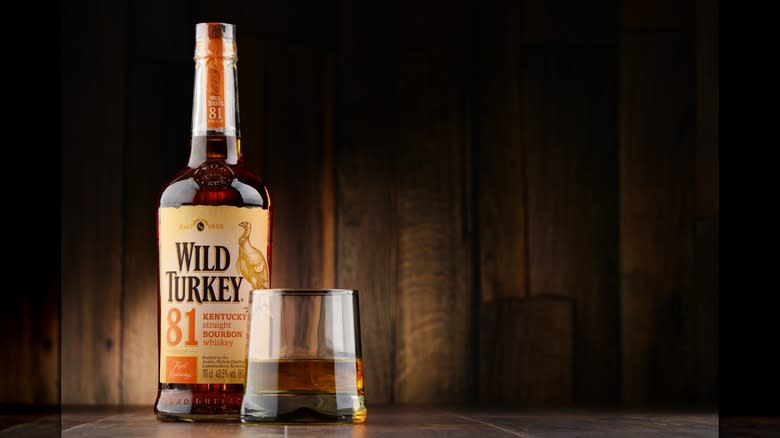 Bottle of Wild Turkey bourbon 