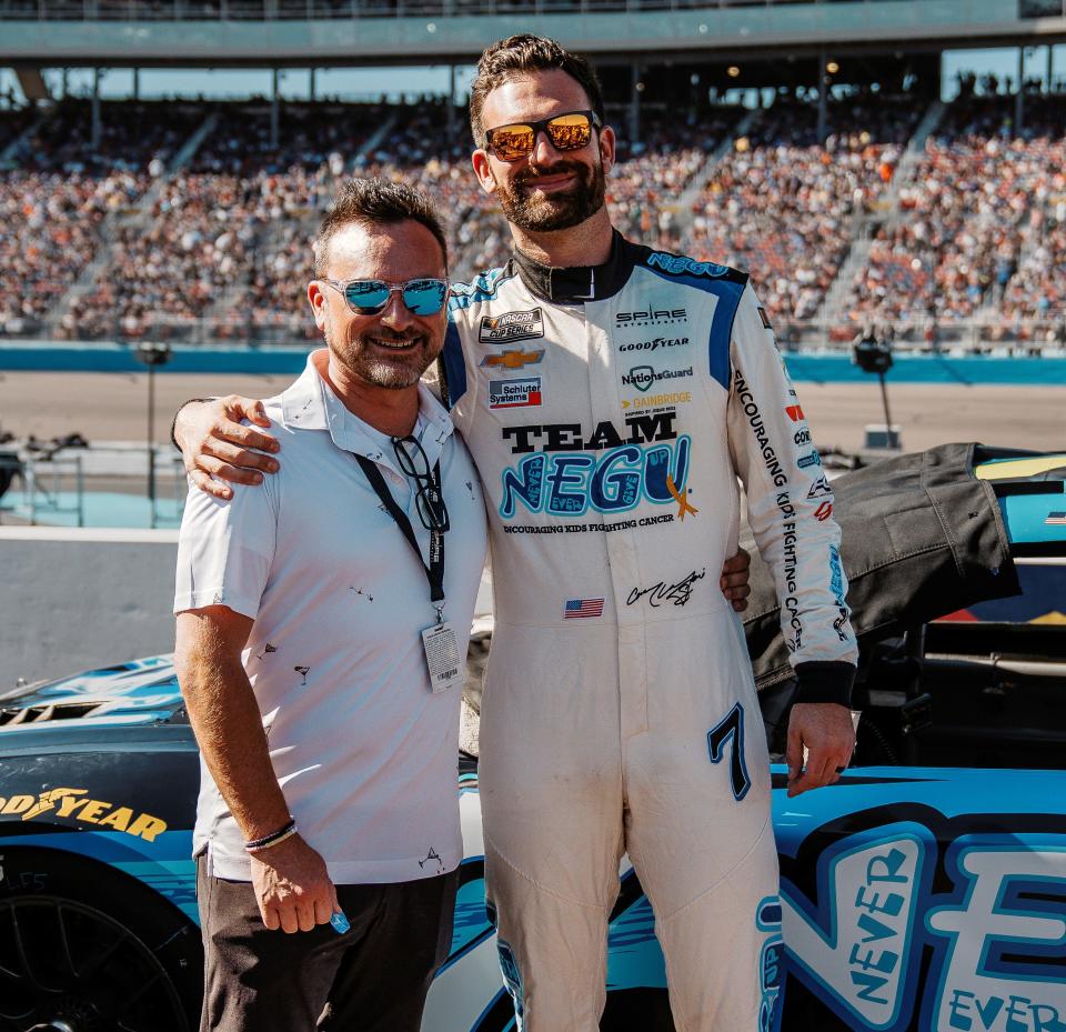 Spire Motorsports co-owner Jeff Dickerson with driver Corey LaJoie