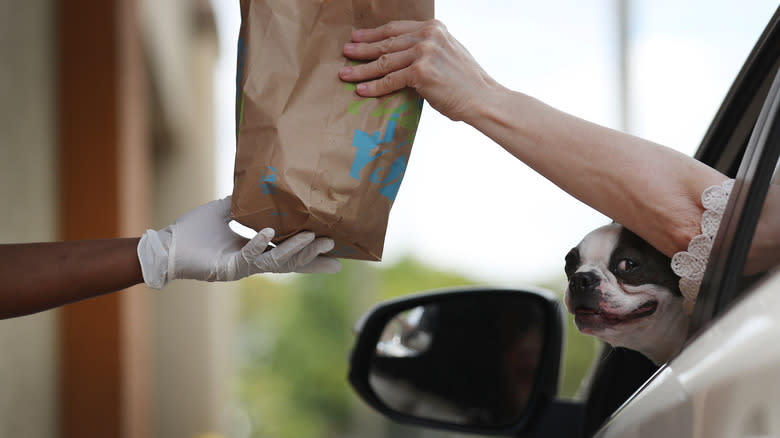 Taco Bell drive thru customer