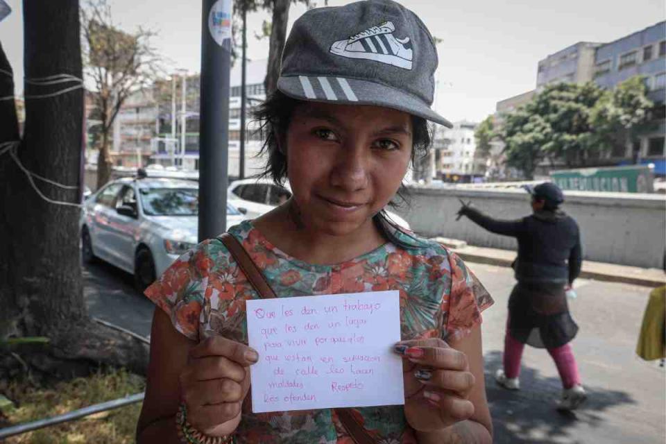 Mensaje de joven en situación de calle 