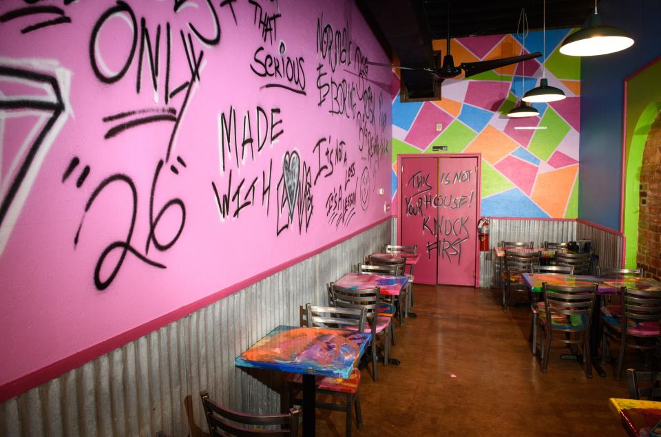 The dining area at The Salad Box & Some at 132 Person St.