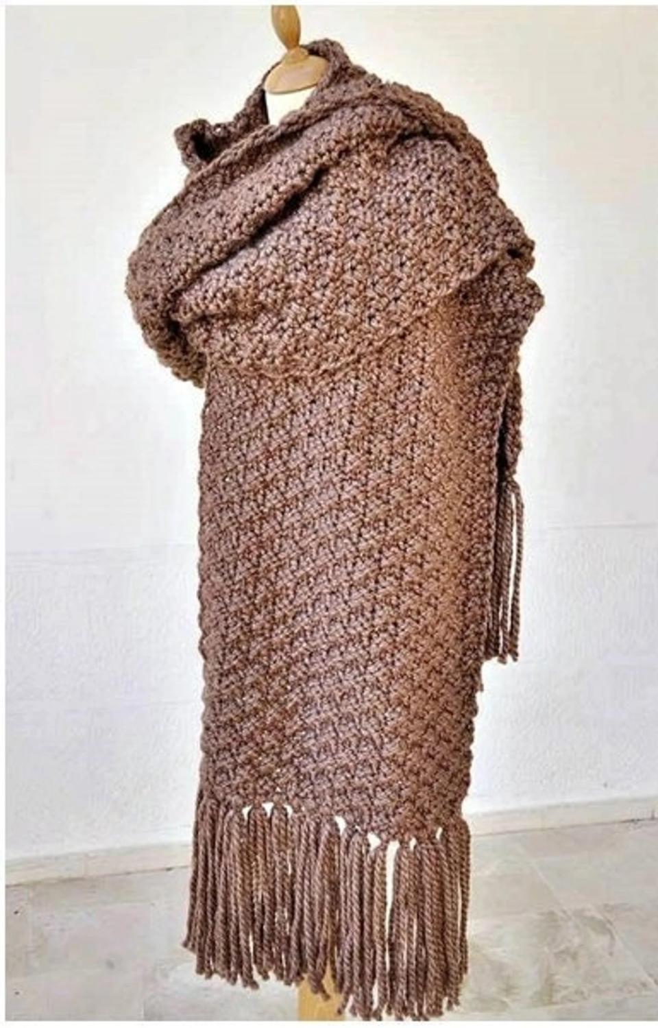 brown wide scarf 