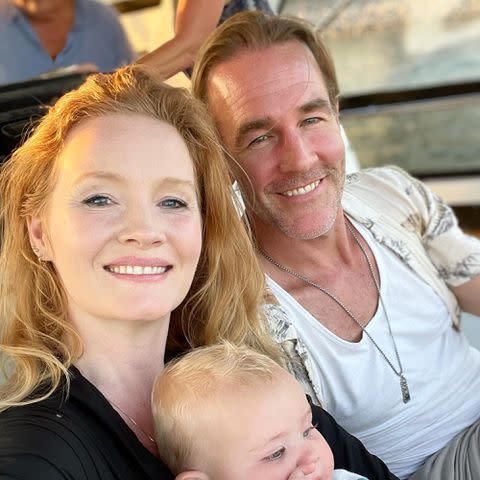 <p>James Van Der Beek Instagram</p> James Van Der Beek and his wife Kimberly Van Der Beek take a selfie with one of their children.