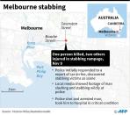 A map shows the location of the fatal stabbing in Melbourne
