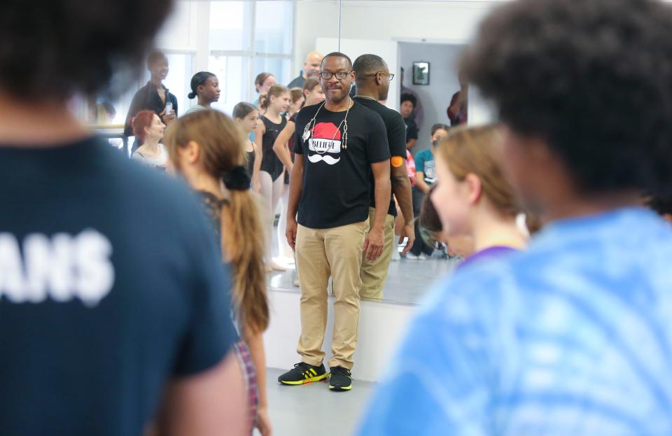 Executive director Benjamin Cannon leads a rehearsal of The Nutcracker at the Wilmington Ballet Academy of the Dance, Sunday, Nov. 5, 2023.