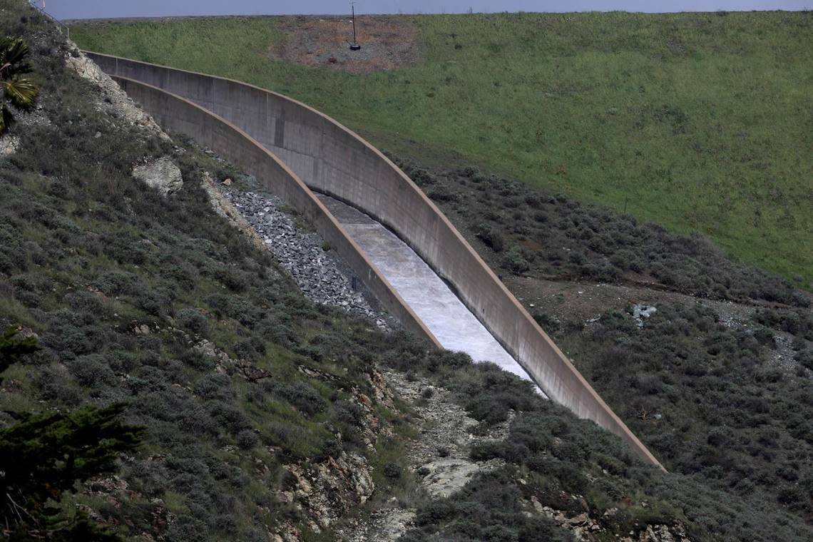 Whale Rock reservoir spilled Monday, Feb. 19, 2024, after a storm slammed San Luis Obispo County on Sunday night, bringing with it rising creeks and rivers and at least one swift water rescue.