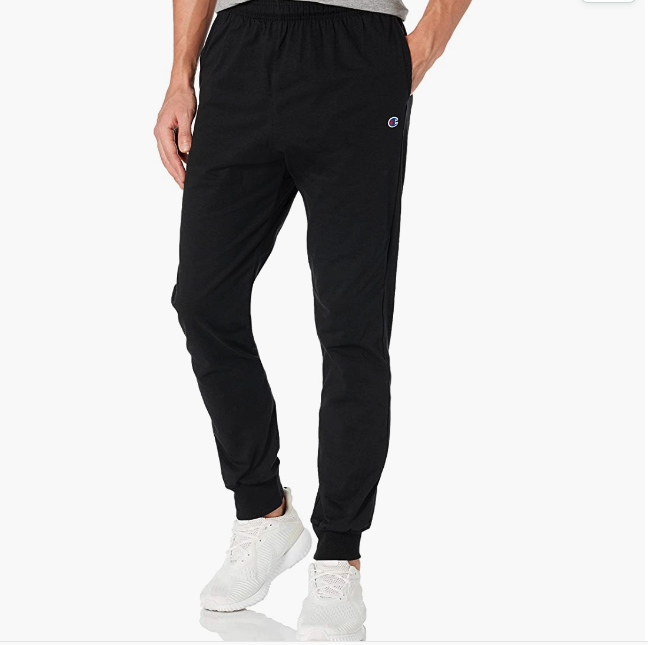 47) Champion mens Everyday Cotton Jogger athletic track pants, Black, Large US