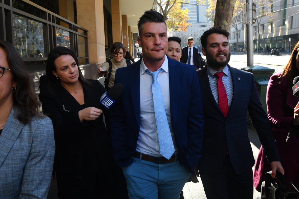 Three sexual assault charges against Ungermann over the same incident were struck out in Melbourne Magistrates Court on Friday. Photo: AAP
