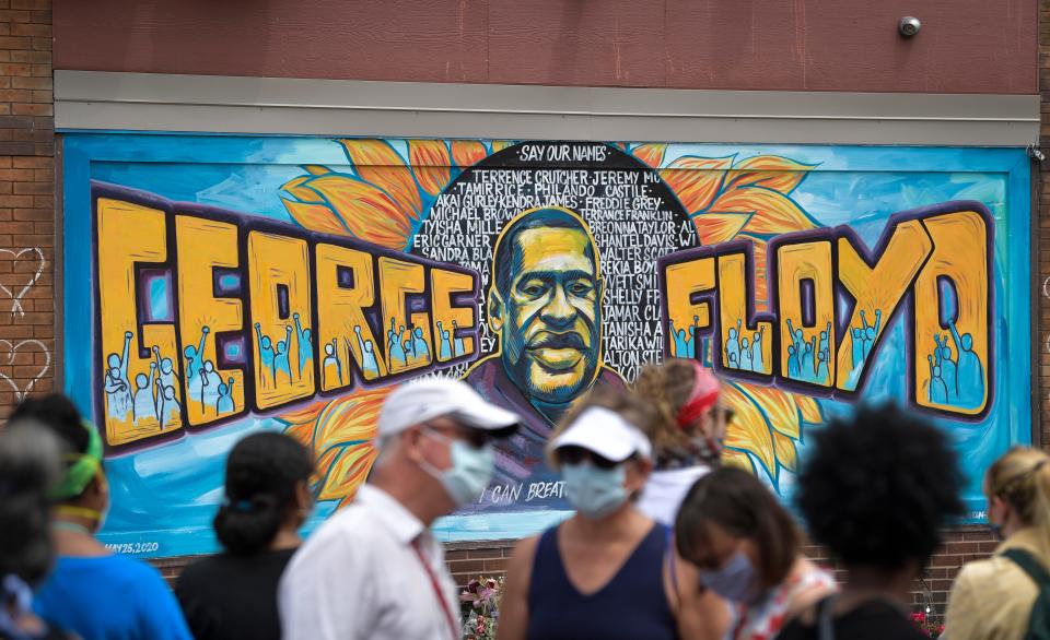 A vigil in Minneapolis on June 1, 2020, in front of the business where George Floyd was killed on Memorial Day.